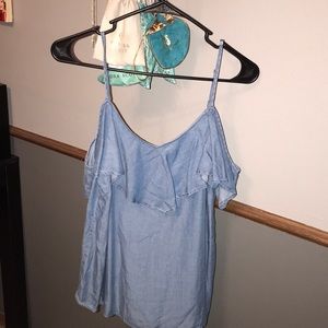 Chambray off the shoulder top
